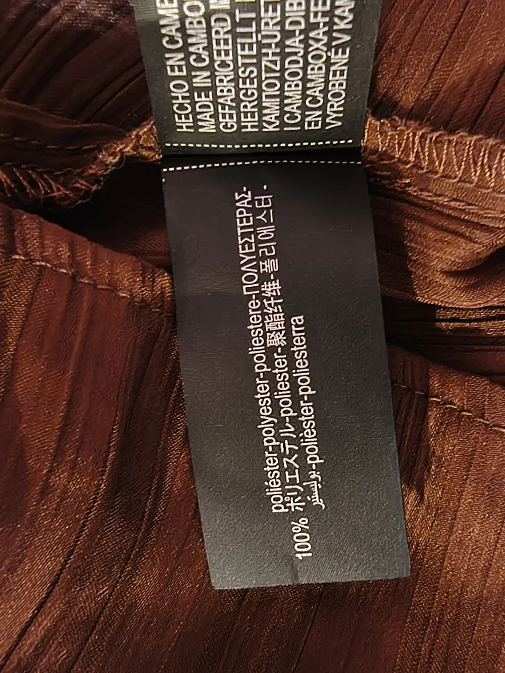 Zara Rust Sheer Long-Sleeve Tie-Neck Blouse - Picture 10 of 10